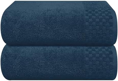 MyOwn Ultra Soft 2 Pack Oversized Bath Towel Set 28x55 inch, Cotton Large Bath Towels, Highly Absorbant Compact Quickdry & Lightweight Towel, Ideal for Gym Travel Camp Pool - Mineral Blue