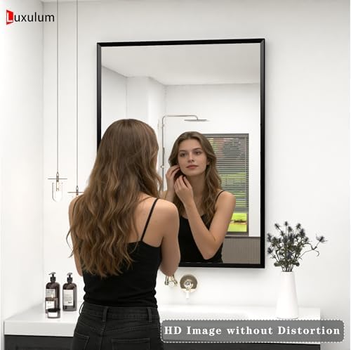 Black Framed Bathroom Mirror for Over Sink 40x30