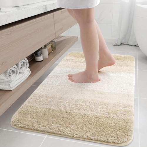 Arotive Microfiber Bathroom Rugs, Shaggy Soft Absorbent Bath Rug, 36x24