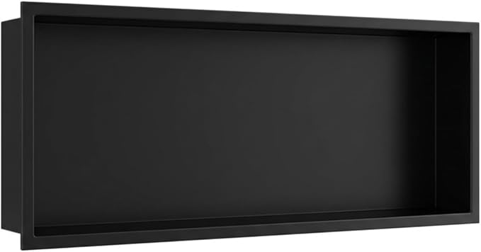 304 Stainless Steel Recessed Shower Niche 12" X 36" No Tile Needed | Waterproof Rustproof Matte Black Bathroom Niche for Shower Double Shelves, for Shower Wall &Bathroom Storage and Space Saving