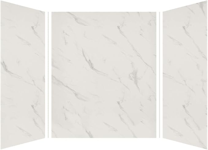 Transolid EWK606072-41 Expressions 3-Panel Shower Wall Kit, 60-in L x 60-in W x 72-in H, Bianca