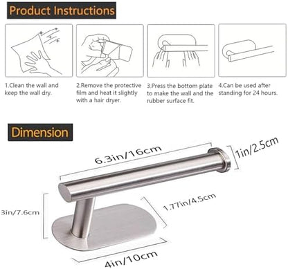 JOPOFI Toilet Paper Holder - Adhesive Toilet Paper Holder - Brushed Nickel