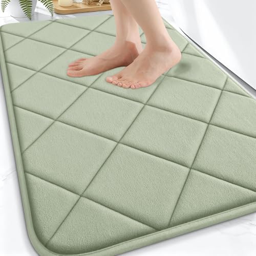 OLANLY Memory Foam Bath Mat 30x20, Ultra Soft and Absorbent Bathroom Rugs