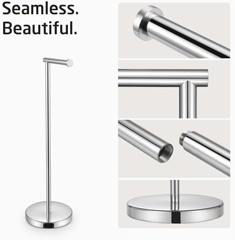 KES Toilet Paper Holder Stand, 26" H, Polished, T304 Stainless Steel