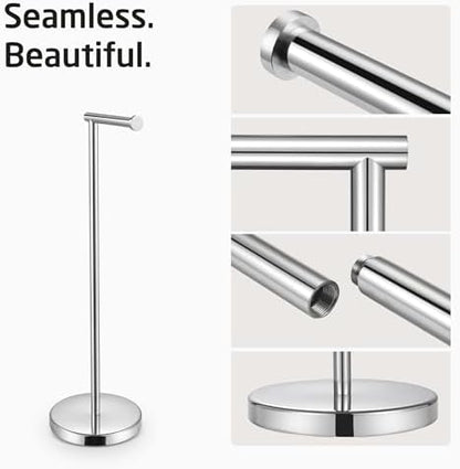 KES Toilet Paper Holder Stand, 26" H, Polished, T304 Stainless Steel