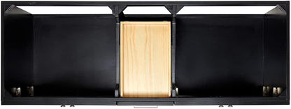 ARIEL Hamlet 60-inch Bathroom Vanity Base Cabinet,Solid Wood, 4 Soft Closing Doors, 3 Dovetail Drawers, Brushed Nickel, Black
