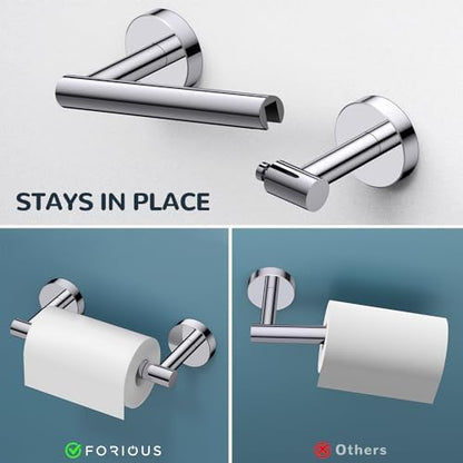 FORIOUS Toilet Paper Holder and Towel Ring Set, Bathroom Accessories Set