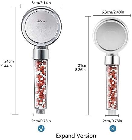 Nosame Shower Head, Filter Filtration High Pressure Water Saving 3 Mode Function Spray Handheld Showerheads 1.6 GPM for Dry Hair & Skin SPA | Filter Filtration High Pressure Water Saving 3 Mode Function Spray Handheld Showerheads 1.6 GPM for Dry Hair &...