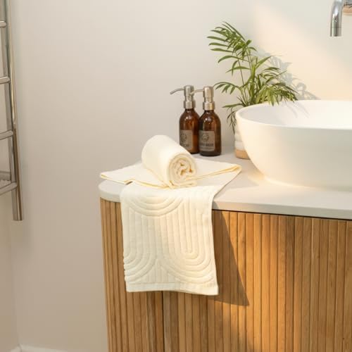 Decorative Hand Towels Set of 2 - Soft Boho Cotton for Bathroom or Kitchen