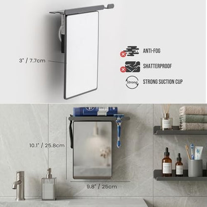 TAILI Shower Mirror Fogless for Shaving,Fogless Mirror for Shower with Tray