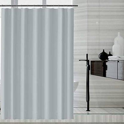 LLSCL Grey Fabric Shower Curtain Liner with Bottom Counterweight, Waterproof Hotel Quality, 72 x 72 Machine Washable