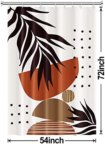 Mid Century Terracotta Shower Curtain for Bathroom 54x72 Inch