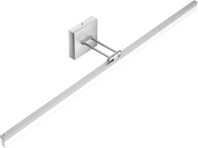 Ralbay 40" Silver Bathroom Vanity Light 24W Adjustable Silver Vanity Lighting Modern LED Bathroom Vanity Light Fixtures Over Mirror (6000K Cool White Light)