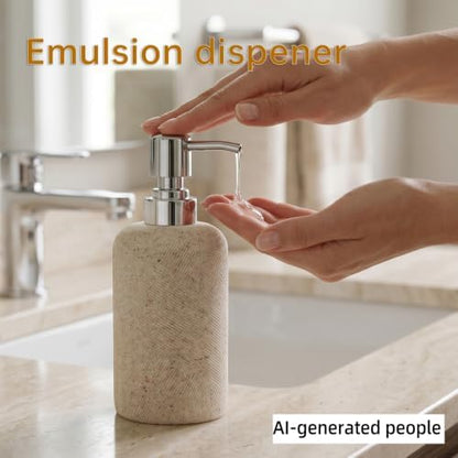 Bathroom Accessories Set,4 PCS Bathroom Organizer,Sand Stone Look,Beige