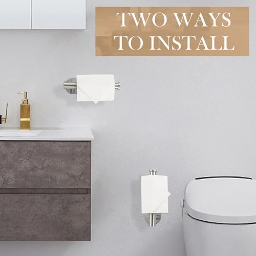 JOPOFI Toilet Paper Holder - Adhesive Toilet Paper Holder - Brushed Nickel