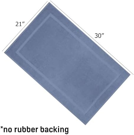 COTTON CRAFT Bath Mats - 2 Pack Tub Shower Floor Mat - 21x30- Azure Blue