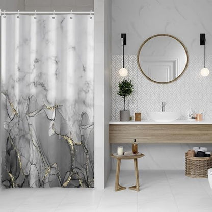 Gray Marble Stall Waterproof Shower Curtain 36x72 inches