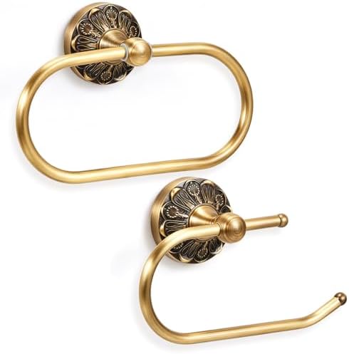 2 Pcs Antique Toilet Paper Holder Hand Towel Ring, Style 3