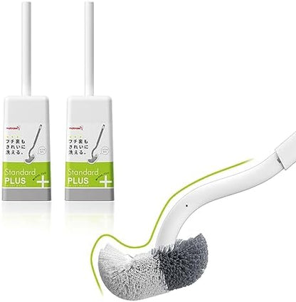 Marbarsse Bathroom Toilet Bowl Brush and Holder, Curved Design Dismount Toilet Brush for Deep Cleaning Under Rim, Best Toilet Brush Set, Compact Toilet BowlCleaner Brush for Bathroom, 2 Pack