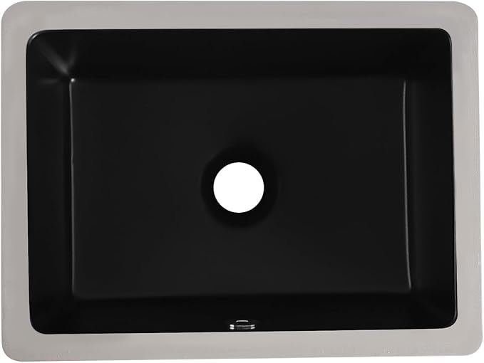 16 Inch Undermount Bathroom Sink Black Rectangle Sink with Overflow | 15-3/4"x11-3/4" Black Under Counter Design,Ceramic,Easy to Clean,Modern Style,Ideal for bathroom, vanity, lavatory, restroom