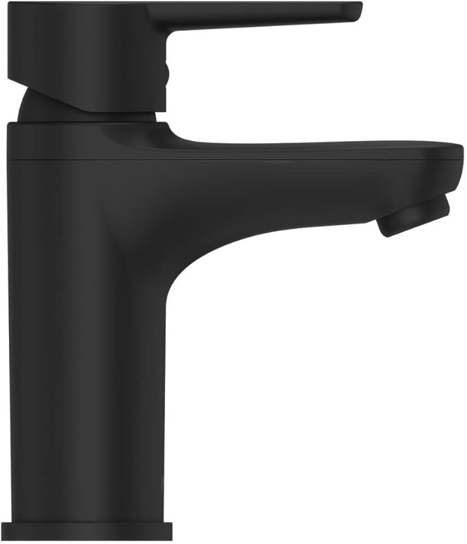 Pfister Pfirst Modern Bathroom Sink Faucet, Single Handle, Single-Hole, NSF Certified, Matte Black Finish, LG142060B