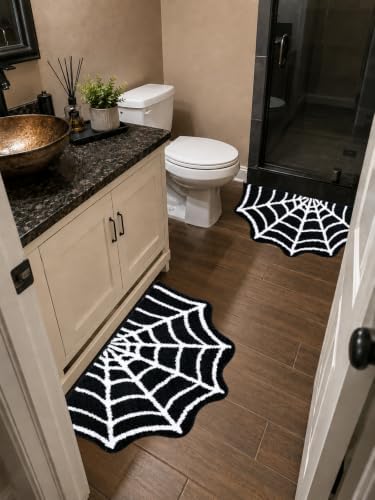 Meetory 2 Pcs 31×20" Spider Web Bath Mat, 31×20"