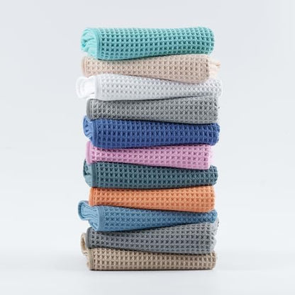 MICROFI New Microfiber Waffle Bath Towels, 3 Pieces, Oversized, Soft, Absorbent, Fast Drying, Lint Free, Includes Bath, Face and Hand Towels 430 GSM