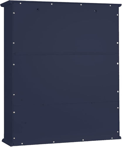 TaoHFE Blue Medicine Cabinet,Medicine Cabinets for Bathroom with Mirror | 2 Doors 3 Shelf,Bathroom Cabinet Wall Mounted Wooden Bathroom Storage Cabinet Over Toilet Bathroom Cabinet Laundry Kitchen