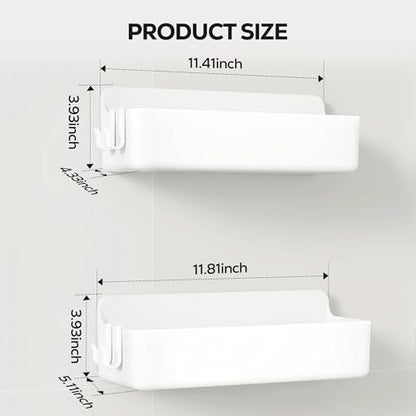 Nieifi Adhesive Shower Shelves, White, 2 Pieces