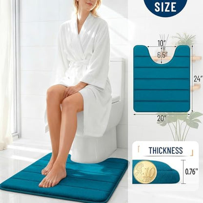 OLANLY Memory Foam Toilet Rugs U Shaped 24x20, Super Soft and Absorbent
