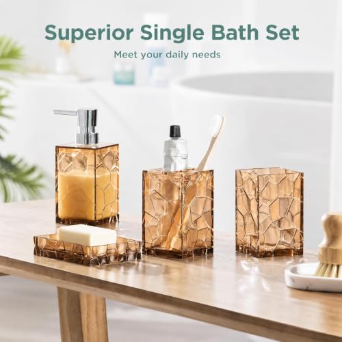 HBlife Bathroom Accessories Set, Acrylic Bathroom Counter Set of 4