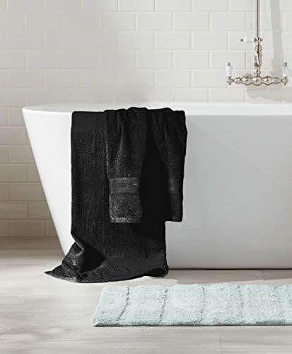 BOUTIQUO Black Towel Set - 8 Piece Bathroom Towel Set - 100% Ring Spun Cotton, 2 Bath Towel 27x54, 2 Hand Towel 16x28 and 4 Washcloth 13x13 - Ultra Soft Highly Absorbent