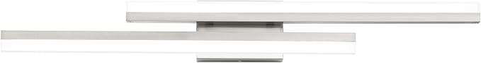 PRESDE 32 Inch LED Bathroom Vanity Light Bar, Modern Brushed Nickel Wall Lighting Fixture Over Mirror 3CCT