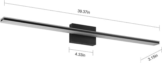 LED Bathroom Light Fixtures 28W Bath Room Lamps 40" Over The Mirror Lighting Fixture for Bathroom Matte Black Wall Lights Above Mirror 6000K