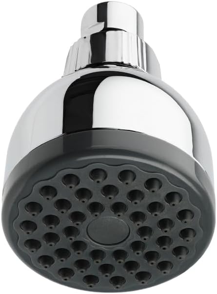 Aquabliss TurboSpa ECO High-Pressure Shower Head - Chrome | Water-saving 3-inch high-pressure shower head with 42-nozzle wide spray. Twist-on install, no tools needed.