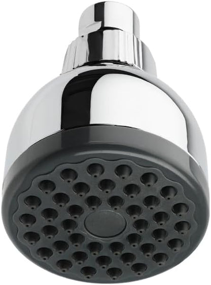 Aquabliss TurboSpa ECO High-Pressure Shower Head - Chrome | Water-saving 3-inch high-pressure shower head with 42-nozzle wide spray. Twist-on install, no tools needed.