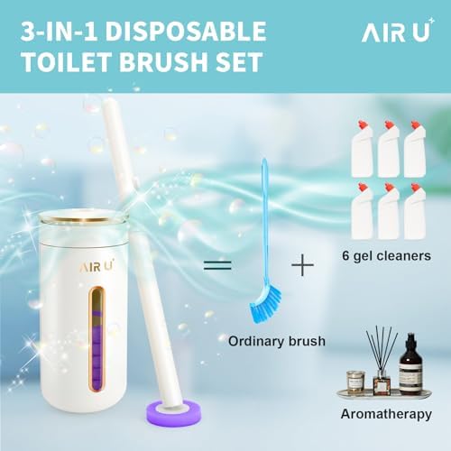 48 Count Disposable Toilet Brush Heads, Toilet Bowl Wand Refills for Toilet and Bathroom Cleaning, Purple Lavender Fragrance, Not Suitable for Electric Toilet Brushes