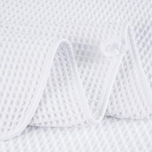 POLYTE 430 GSM Poly Blend Microfiber Quick Dry Waffle Bath Towel Set of 6