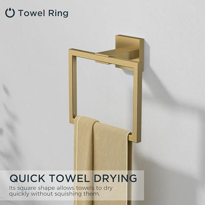 FORIOUS Toilet Paper Holder and Towel Ring Set, Bathroom Accessories Set