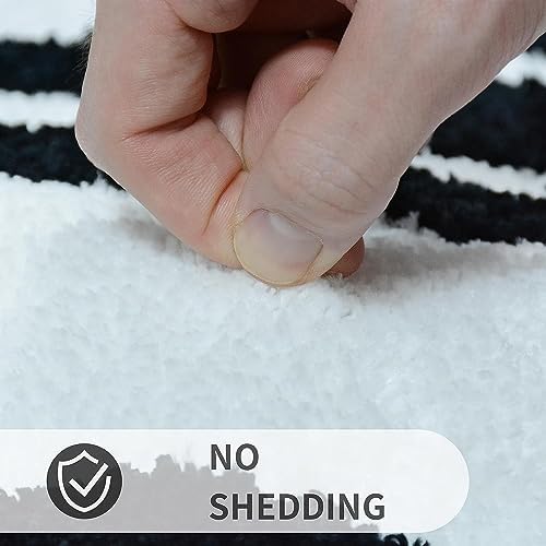 White Get Naked Bath Mat, Long Runner Mat for Bathroom, Cute Fun Simple Bath Rug, Water Absorbent Non-Slip Microfiber Mat, 18"x47"