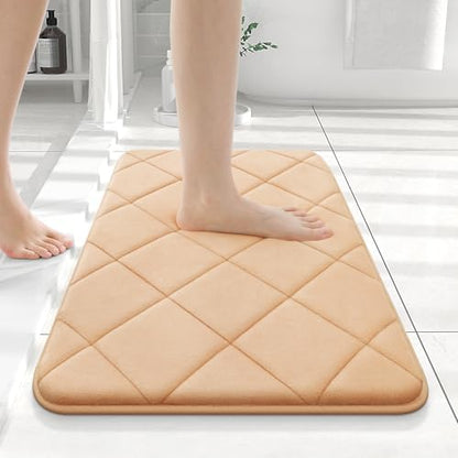 OLANLY Memory Foam Bath Mat 24x16, Ultra Soft and Absorbent Bathroom Rugs