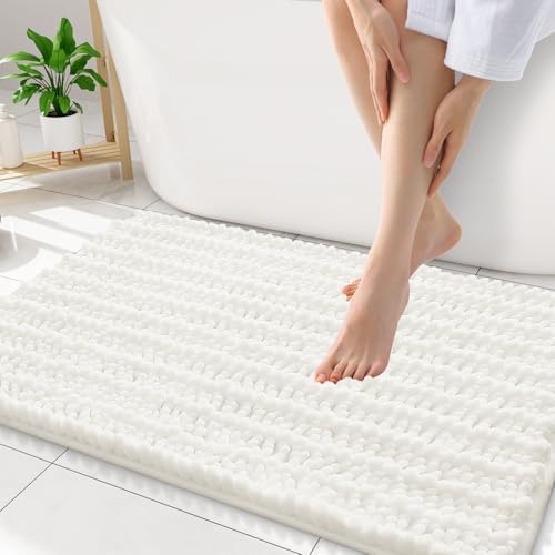 Smiry Bathroom Rugs 34X21, Extra Soft Rubber Backing Chenille Bath Mats