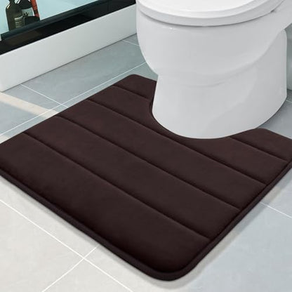Buganda Memory Foam U-Shaped Toilet Rugs 20 x 20, Absorbent Bathroom mat