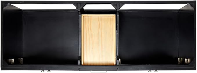 DKB Bradford 60" Double Black Bathroom Vanity with 1.5" Pure White Quartz Countertop, Rectangular Undermount Sinks, 2 Soft-Closing Doors, 3 Full Extension Dovetail Drawers