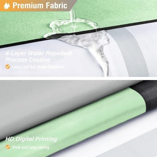 BTTN 36x72 Half Geometric Waterproof Fabric Shower Curtain Set, Mint Green
