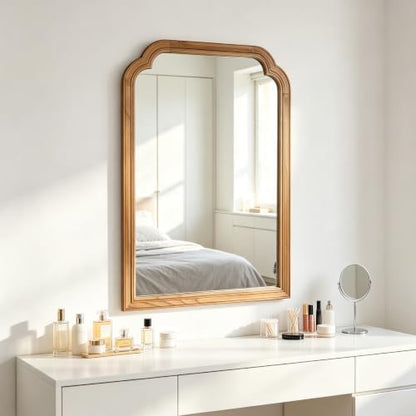 Wood Framed Bathroom Mirror for Wall 36"x24" Rustic Decorative Mirror