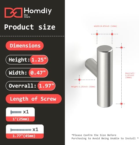 homdiy Brushed Nickel Cabinet Knobs 30 Pack - HD201SN Kitchen Cabinet Hardware Knobs Modern Drawer Pulls for Dresser Drawers