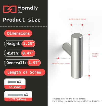 homdiy Brushed Nickel Cabinet Knobs 30 Pack - HD201SN Kitchen Cabinet Hardware Knobs Modern Drawer Pulls for Dresser Drawers