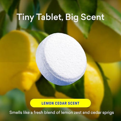 BLUELAND 100% Plastic Free Toilet Bowl Cleaner Tablets, 28ct, Lemon Cedar