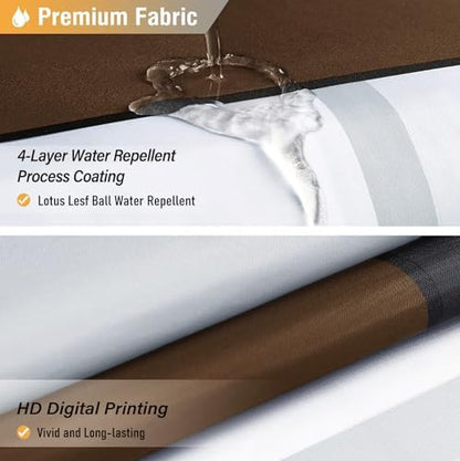 BTTN 72 x 96 Long Modern Geometric Waterproof Fabric Shower Curtain, Brown